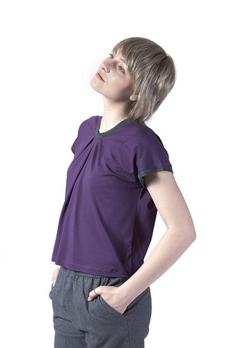 T-Shirt lila/grau